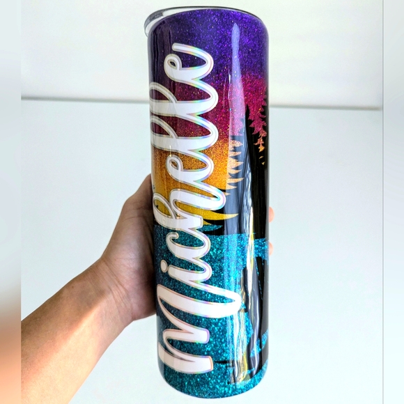 NEW Personalized MICHELLE 30 oz. Tumbler Custom Northern Lights Aurora Borealis - Picture 2 of 16
